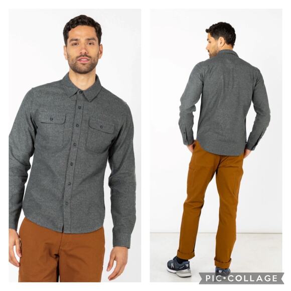 Bridge & Burn Other - Bridge Burn Cole Slim Shirt Stone Flannel Mens XL